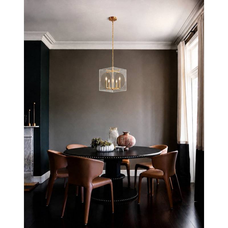 Transitional 8 Light Square Acrylic Pendant