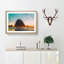 Birds Flying Over The Beach Painting - Single Picture Frame Print on MDF-56633064-56633067