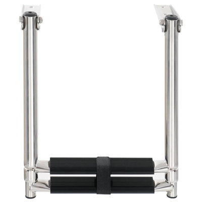 Folding Boarding Ladder 2-Step Stainless Steel Marine Boat Ladder Corrosion-Resistant Foldable Boarding Ladder