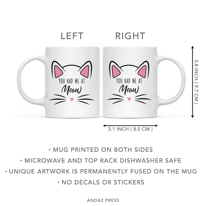 Tasse à café «Funny Cat Lover Naps», « You Had Me At Meow » - Vous m'avez eu à miaou