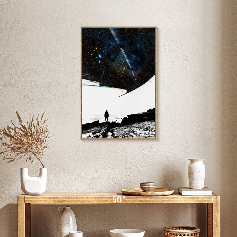 The Road Less Traveled, Floating Frame Natural Wood, 21" x 31"