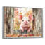 Portrait de cochon à la grange - décoration murale cochon-340054865-452554304