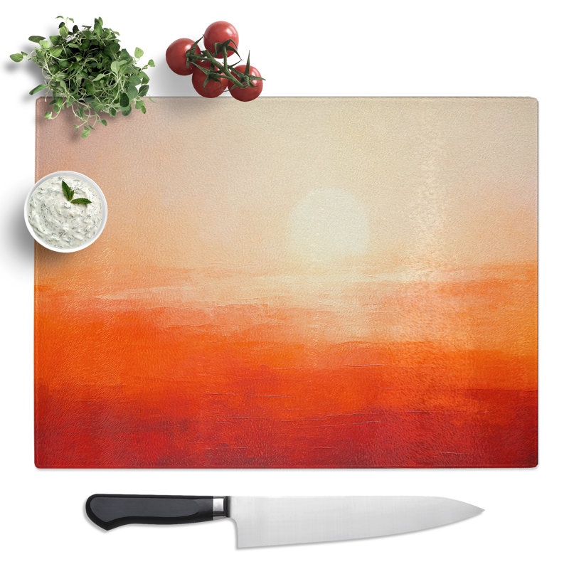 Sunset Minimalism No.2  Glass Chopping Board