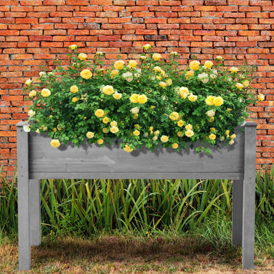 Lit de jardin surélevé pratique avec pieds, boîte à fleurs surélevée pour l'extérieur