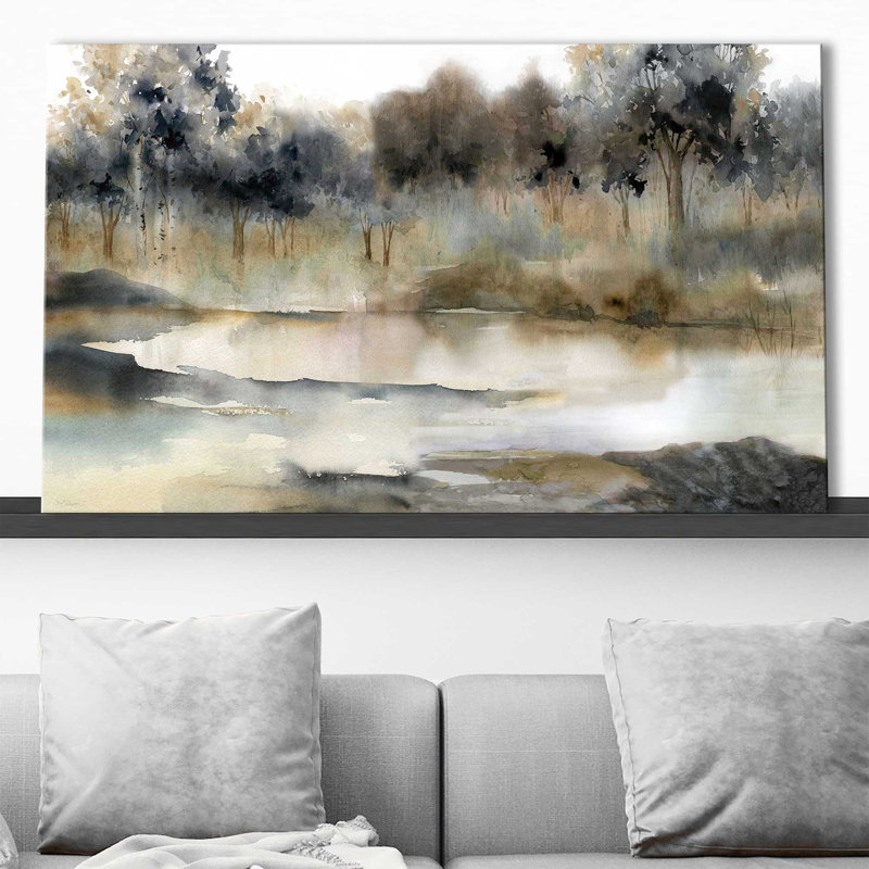Serene River - Peinture, Toile tendue, L 60 po x H 36 po
