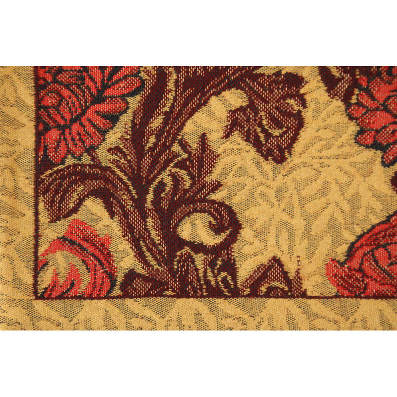 Hand Finished Floral Jacquard Cotton Polyester Square Pillow