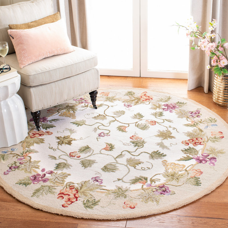 Brayton Hand Hooked Wool Pile Rug, Round 5'6"
