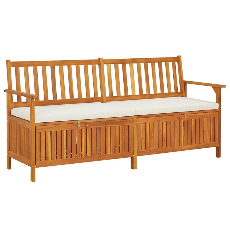 Boîte de rangement pour terrasse Cotswald, 33.1" H x 66.9" W x 24.8" D, Brun / Blanc