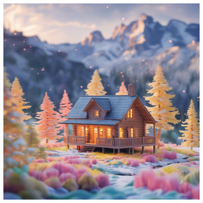 Housse de couette Cozy Cabin In Mountains