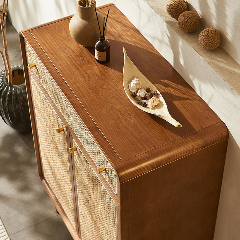 Modern Walnut Solid Wood Shoe Storage