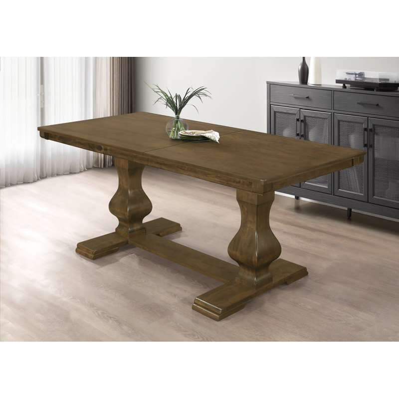 Gareth Solid Wood Base Dining Table, Brown