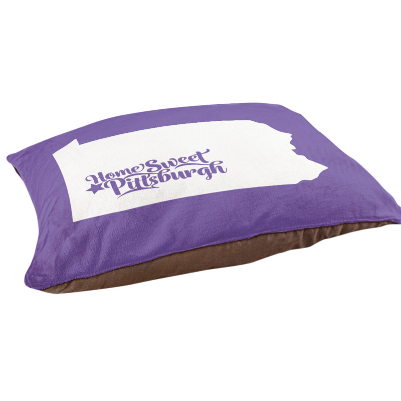 Coussin d’intérieur pour chien pittsburgh pennsylvanie, Petit (l 28 po x P 18 po x H 6 po), Mauve