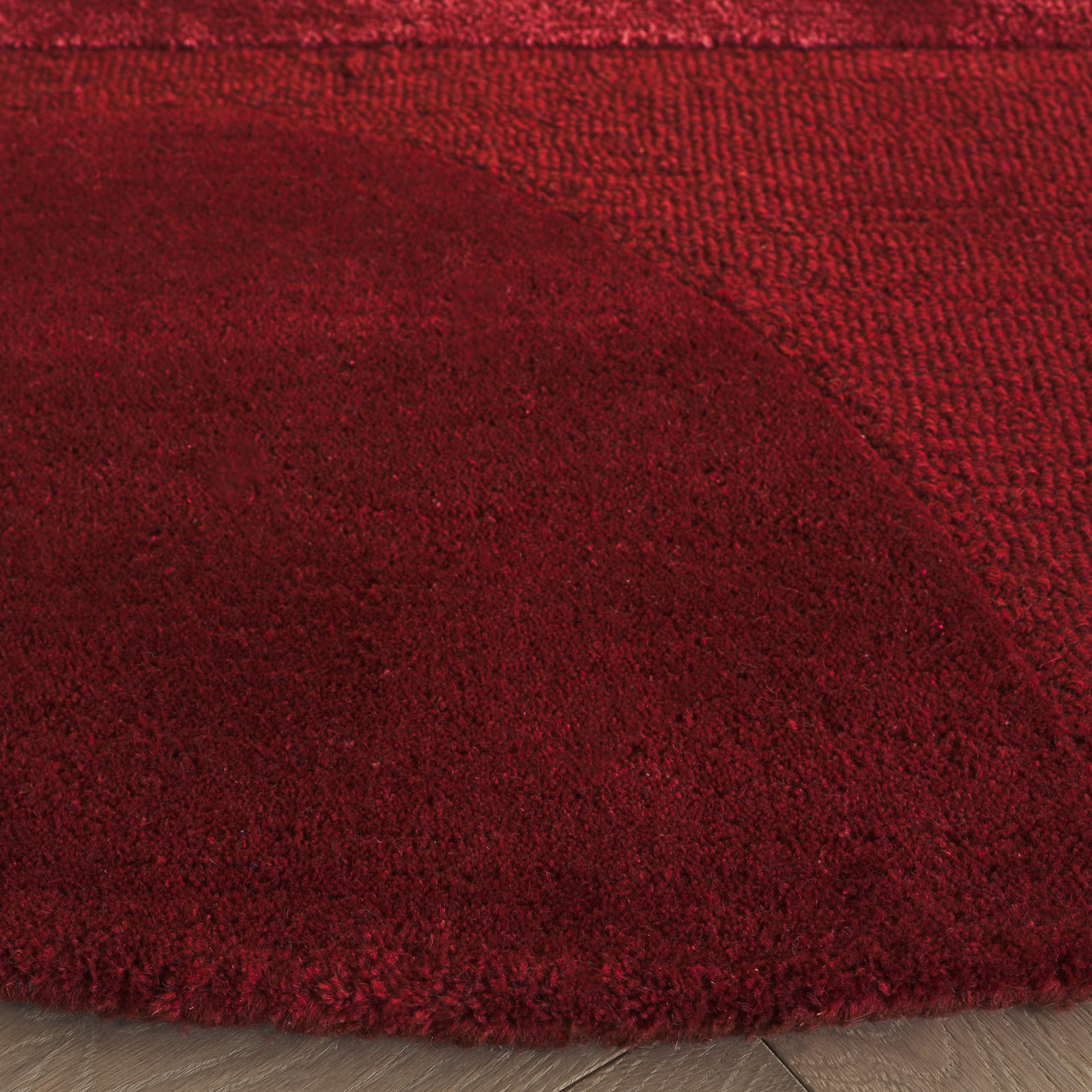 Megara Hand-Tufted Geometric Wool Rug, Round 4'