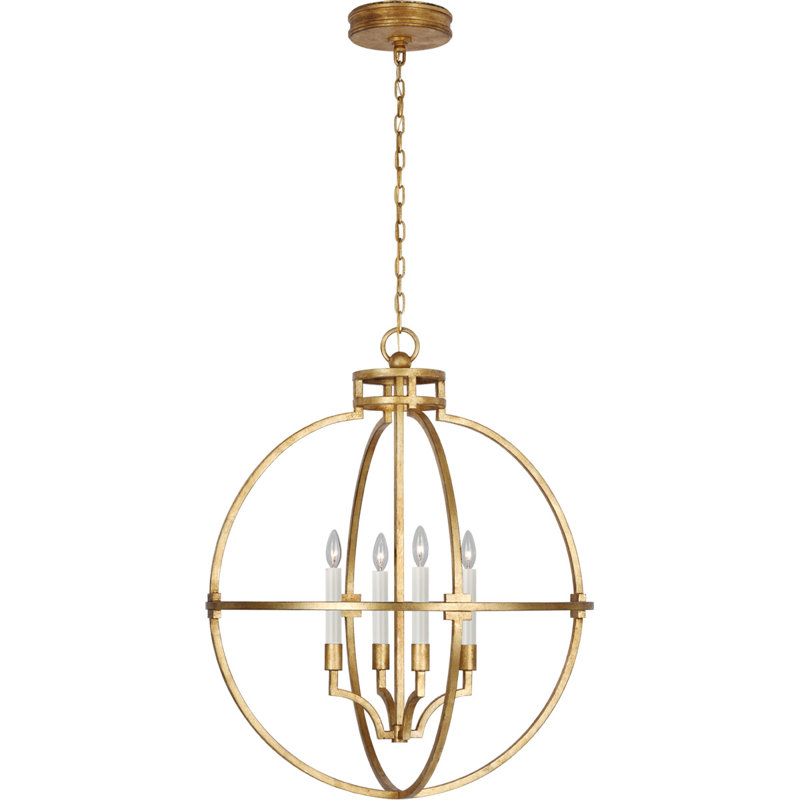 Chapman & Myers Lexie Globe Lantern, Aged Iron, 37" H x 30" W x 30" D