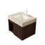 Meuble-lavabo suspendu EIDEN 24 po avec dessus en pierre frittée et lavabo en céramique, fini grain de bois de noyer, comptoir à veines dorées crème, armoire de rangement murale (robinet et drain non inclus)-136068053-136068055