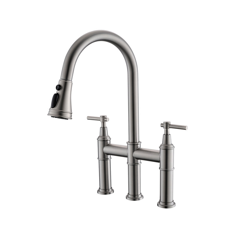 KIKO HOME Pull Down Kitchen Faucet, Brushed Nickel