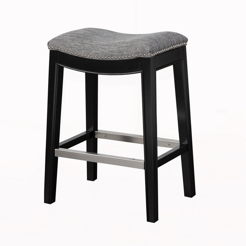 Tabouret de comptoir, 1, Tissu gris