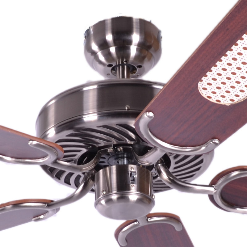 Shayla 132cm Ceiling Fan, Aged Silver, Walnut