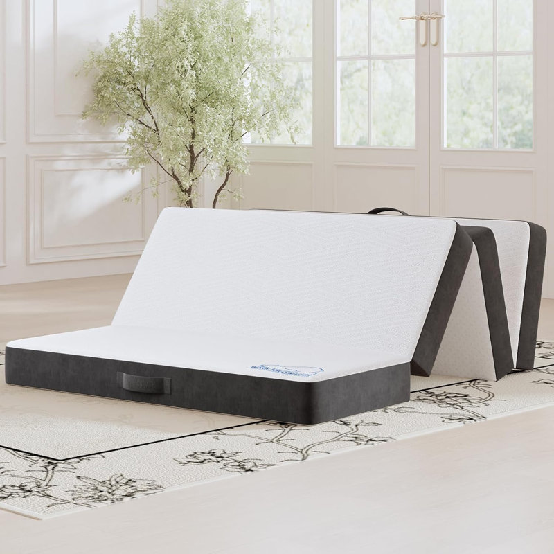 Folding Mattress with Washable Cover, 4 Fold Mattress Easy Storage, 15cm, Small Double