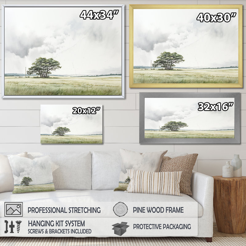 «Gray Lightning Scenery Minimalisme» sur toile, Cadre simple blanc, H 24 po x l 32 po x P 1 po