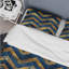 Ensemble de housse de couette à chevrons bleu doré et bleu Glam I-109148773