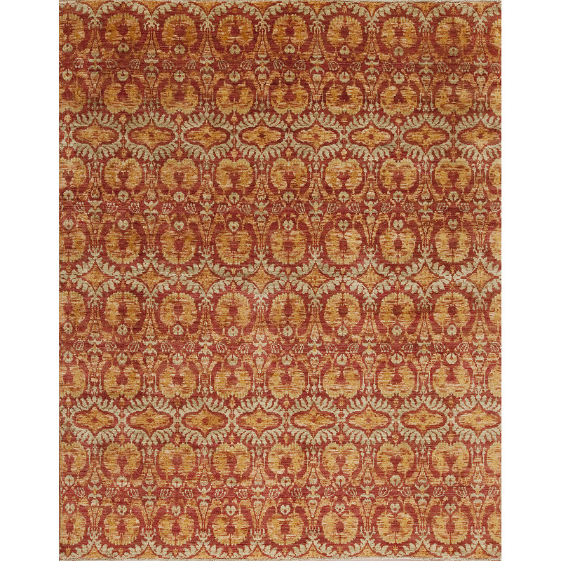 Vogue Hand Knotted Wool Area Rug, Rectangle 4' x 6'
