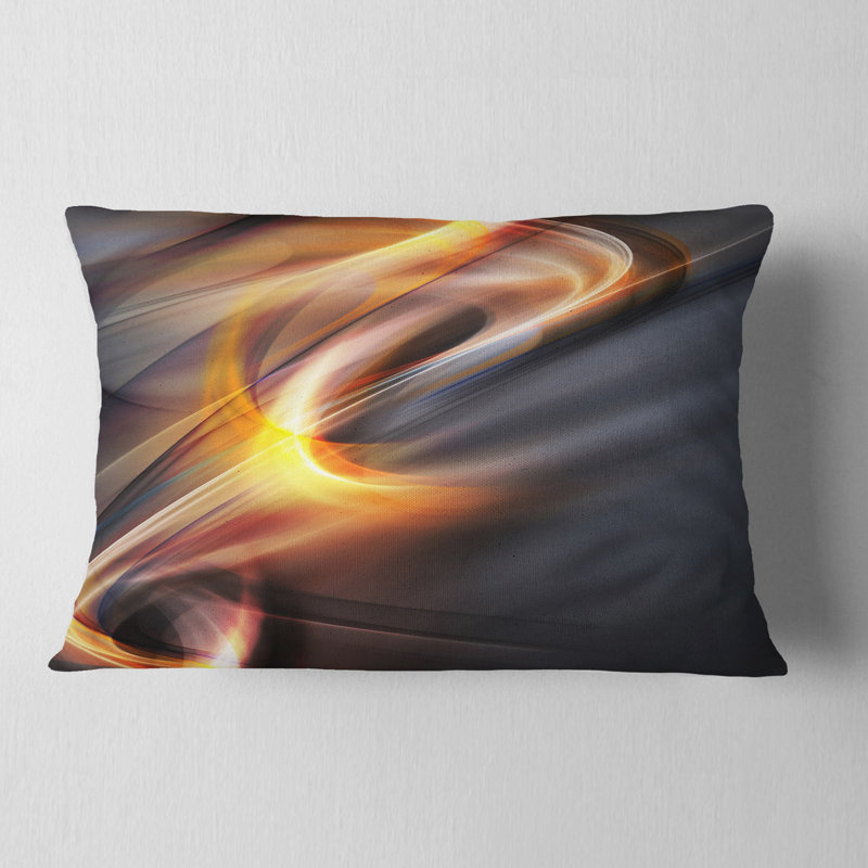 Art jaune clair et gris - coussin abstrait imprimé