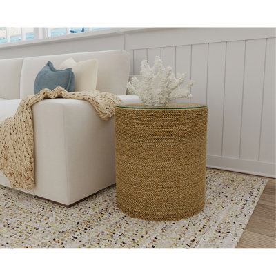 Table d'appoint ronde brun clair Burma (table basse incluse seulement)