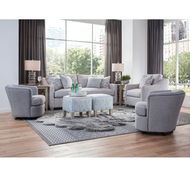 Oliver Sofa, Black Finish, Brown Geometric, 0456-33