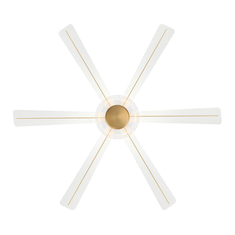 Ventilateur de plafond intelligent DEL 60 "5CCT Ligero, Laiton, Blanc albâtre