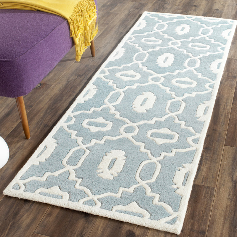 Carolene Hand Tufted Wool Geometric Rug, Runner 2'3" x 9'