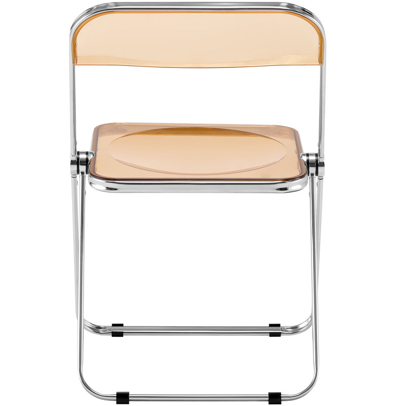 Chaise d'appoint pliante en acrylique Birgitta, Ambre