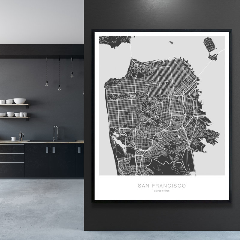 San Francisco Graphic Map Print On Canvas