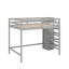 Lit mezzanine double avec garde-robe et escalier-987681279