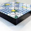 Key storage cabinet, Opens to the left, 30x30x5, White, Yellow lemons on blue geometric tiles, 