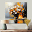 Bouquet de coquelicots orange et gris II - coquelicots, décoration murale en métal