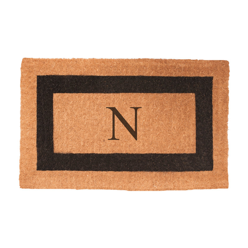 Stansfield Personalizable No Pattern Doormat, N, Rectangle 2'6'' x 4'