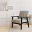 Chaise à accoudoirs rembourrée multicolore à motif géométrique