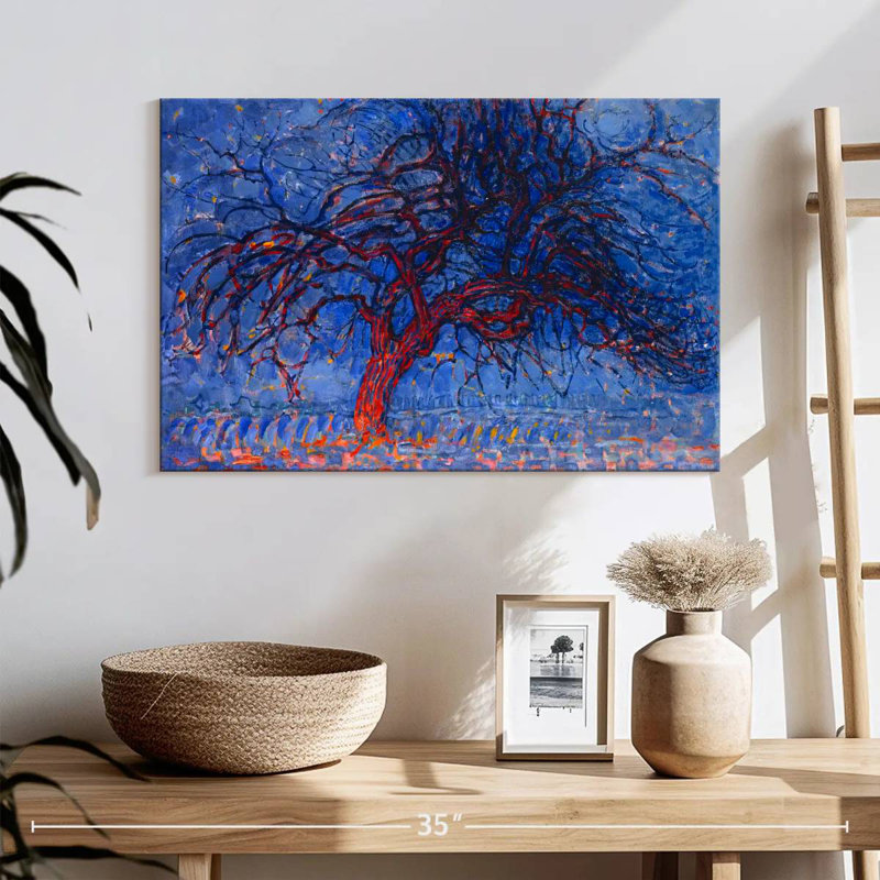 Harnek Avond le soir, l'arbre rouge, H 16 po x l 24 po