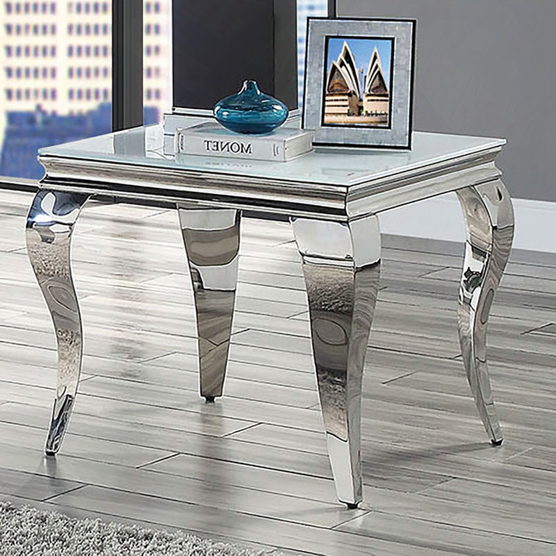 Table basse l 50,6 po Glam, H 23,02 po x l 23,54 po x P 23,53 po, Blanc