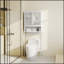 Étagère de rangement spacieuse pour toilettes, salles de bain privées et buanderies, optimisant l'espace et l'organisation.