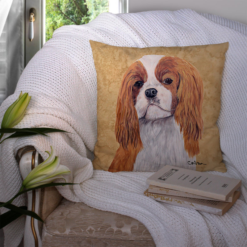 Cavalier Spaniel Outdoor Reversible Throw Pillow