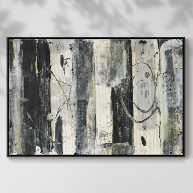 Debout debout II, H 25 po x l 37 po x P 2 po, Toile avec cadre flottant noir, Pas de tapis