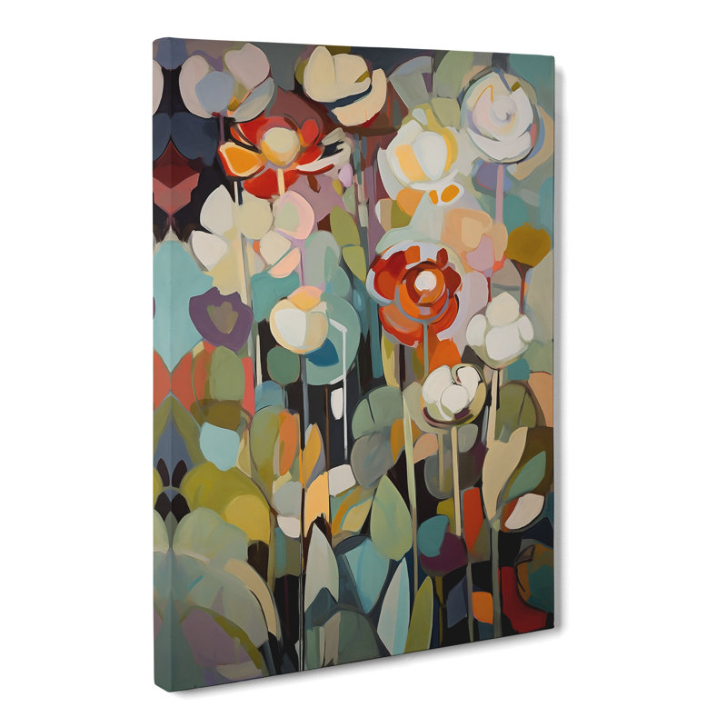 Earleville Floral Flowers Retro Vol.5 - Wrapped Canvas, 50cm H x 35cm W x 3cm D