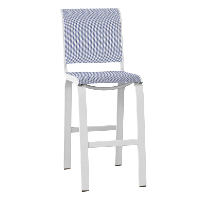 Tabouret de bar 29,5 po Holna, Blanc texturé, Rouge 1D Sunbrella®