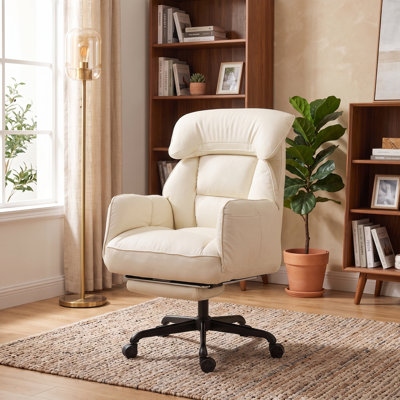 Fauteuil de bureau avec accoudoirs pivotants, fauteuil Criss Cross avec coussin d'assise et dossier à ressorts ensachés, fauteuil de bureau de direction avec repose-tête ergonomique et repose-pieds