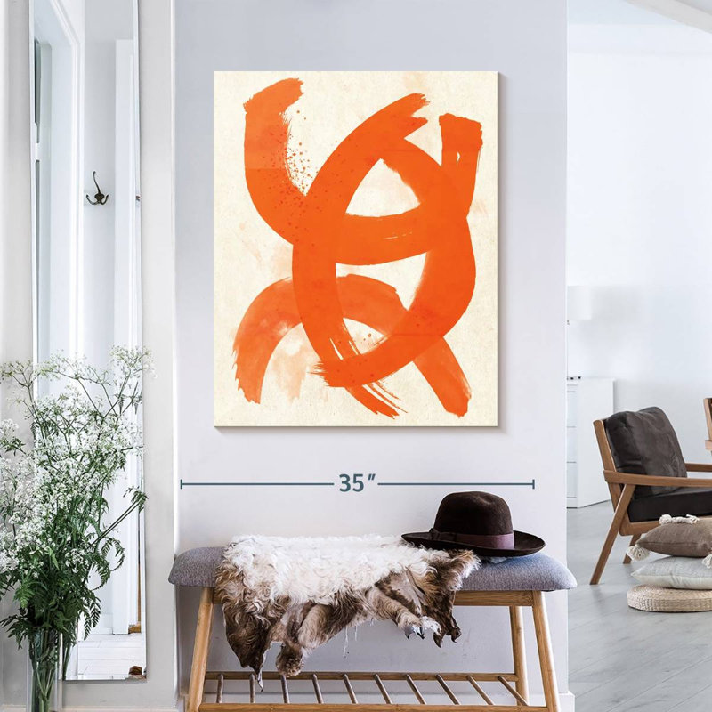Burnt Orange Abstract - Wrapped Canvas Print, 35" H x 28" W x 1.25" D