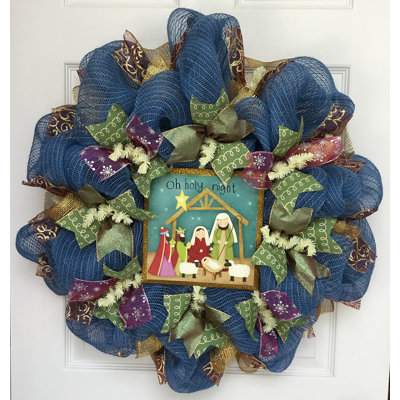 Christmas Religious Wreath Oh Holy Night
