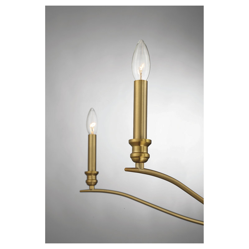 Lustre 5 lumières Meridian en laiton naturel, Laiton naturel