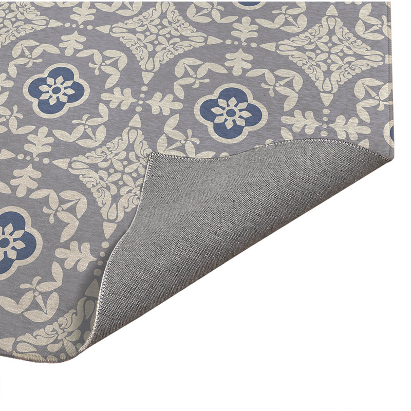 Tapis de cuisine à profil bas Sully, Gris, Rectangle 5 pi x 7 pi
